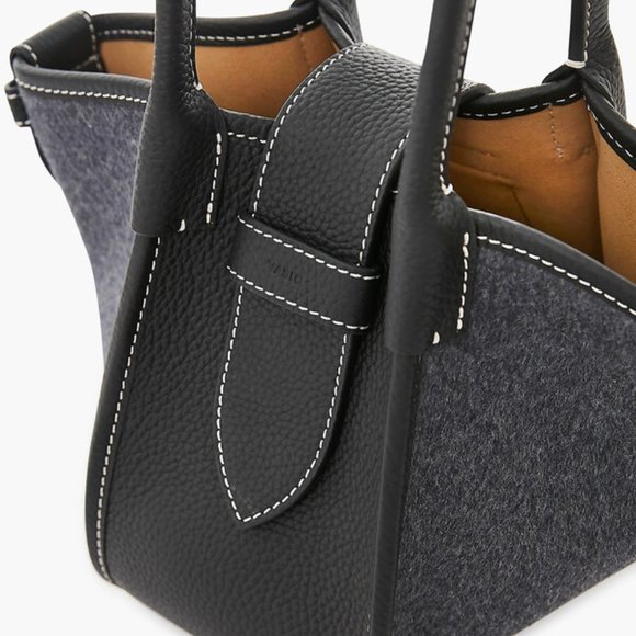 Vasic  Black and Gray Port Mini Wool Bag/Purse NWT in orig packaging! - Picture 5 of 6